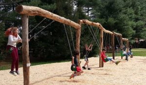 Five bay locust swings at The Learning Center - Asheville Playgrounds