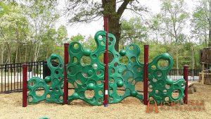 Bubble wall climber at Kevin Loftin Riverfront park in Belmont, NC - Asheville Playgrounds