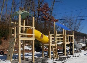 Creative re-use of existing elements at the Artspace Charter School in Swannanoa, NC - Asheville Playgrounds