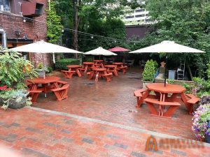 Custom picnic tables for restaurant in Asheville, NC - Asheville Playgrounds